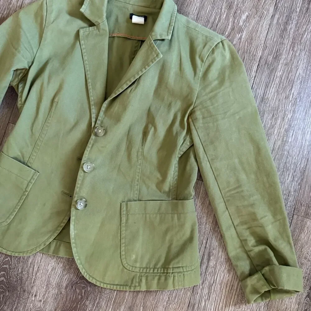 Jcrew Women's Green and Khaki Shirt